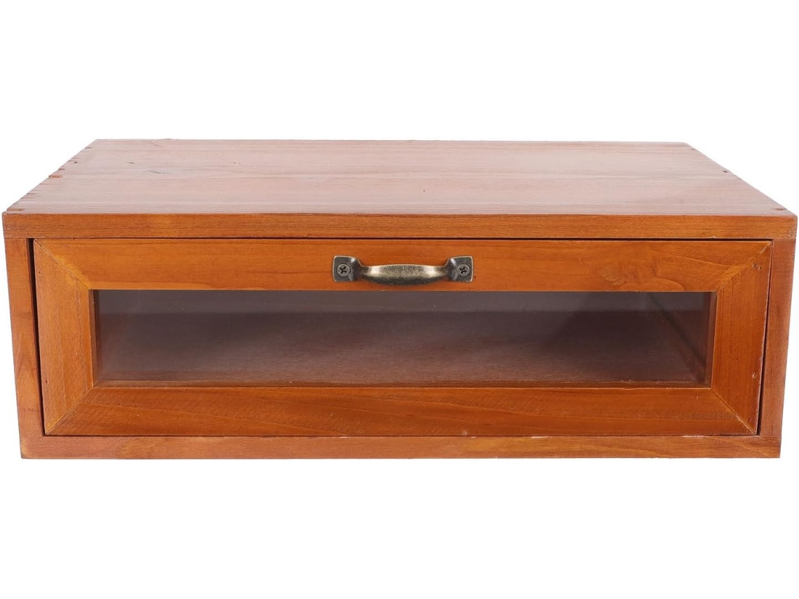 Soporte De Madera Retro Para Monitor Con Cajón De Almacenamiento Para Oficina, Elevador De Monitor Sencillo Y Elegante.