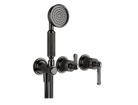 Mezcladora monomando de bañera/ducha Gessi Venti20 lista para montar, con curva de conexión a la pared, cartucho de desvío de 2 vías, montaje en