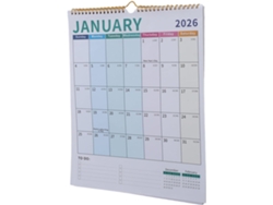 Calendario de pared en espiral 2026-2027, 18 meses, calendario vertical con festivos internacionales, papel grueso y Gokoco