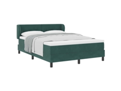 Maison Exclusive - Cama Tipo Box Spring Verde Oscuro 140 X 200 Cm Terciopelo
