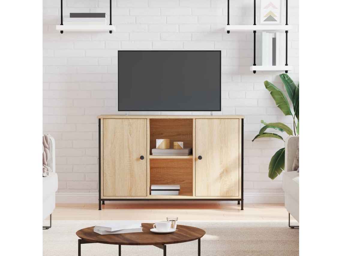 Mueble de TV 100x35x65 cm, derivados de madera, roble Sonoma, DKD HOME DECOR
