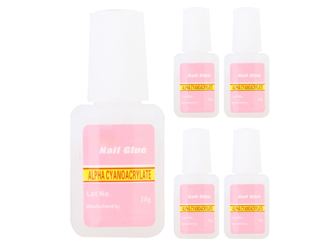 5 unidades de pegamento fuerte para uñas acrílicas, adhesivo decorativo para manicura, herramienta con pincel