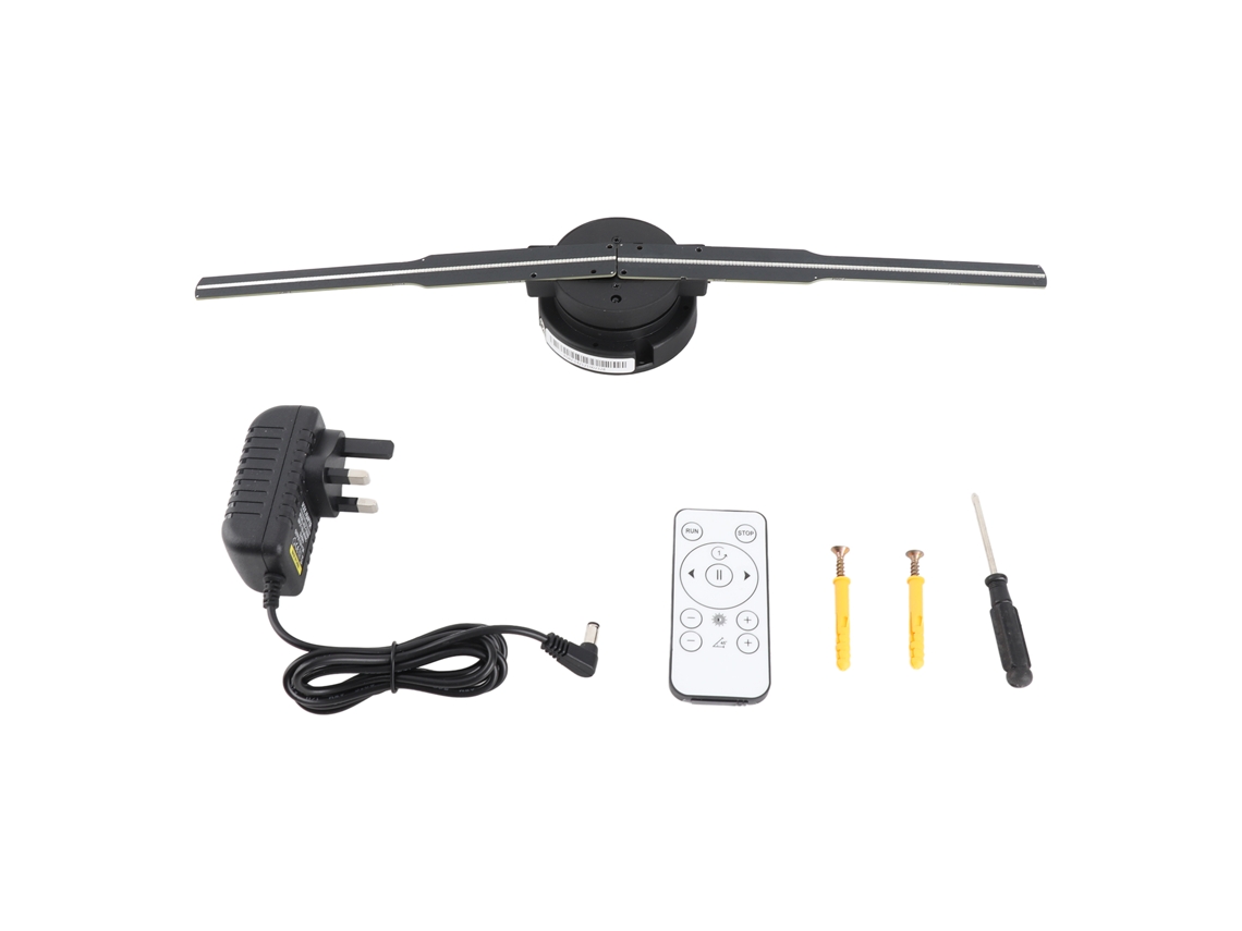 Proyector holográfico 3D PD42, ventilador LED con 244 LED, 16 GB, control remoto para tiendas, exposiciones y eventos.