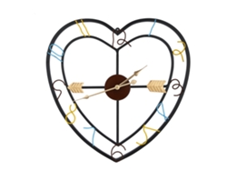 RNEMITERY Reloj de Pared con Forma de Corazón para Colgar en Sala de Estar o Bar