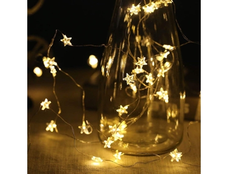 Cadena de luces de hadas para la decoración del dormitorio del hogar de la fiesta de Navidad (luces de hadas de estrellas)