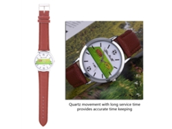Reloj De Pulsera Analógico De Cuarzo, Correa De Pu/aluminio, Esfera Redonda, Diseño De Campo De Fútbol.