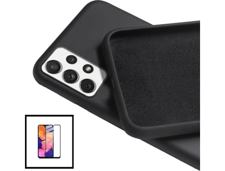Carcasa + Protector Samsung Galaxy M32 5G PHONECARE Silicona Liquida Negro