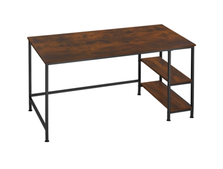 Escritorio De Ordenador Canton TECTAKE (Madera Industrial Oscura - Aglomerado - 120 X 60 X 75,5 cm)