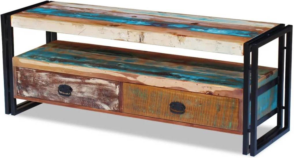 Vidaxl Mueble Para tv de madera maciza reciclada estante aparador mesa auxiliar art planet 120x35x45cm