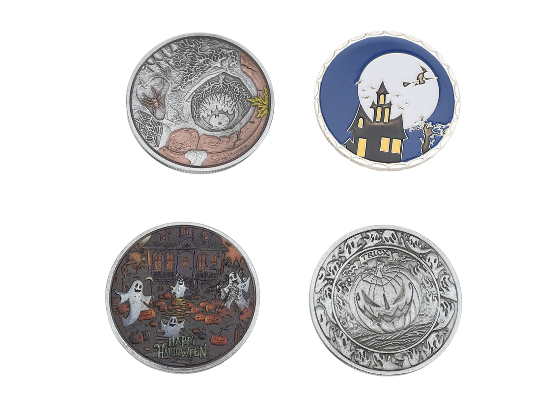 4 monedas conmemorativas de metal para regalos festivos