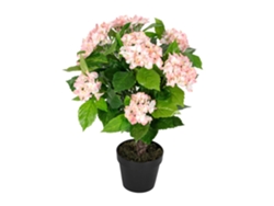 Planta artificial de hortensia rosa Homescapes con maceta, 70 cm