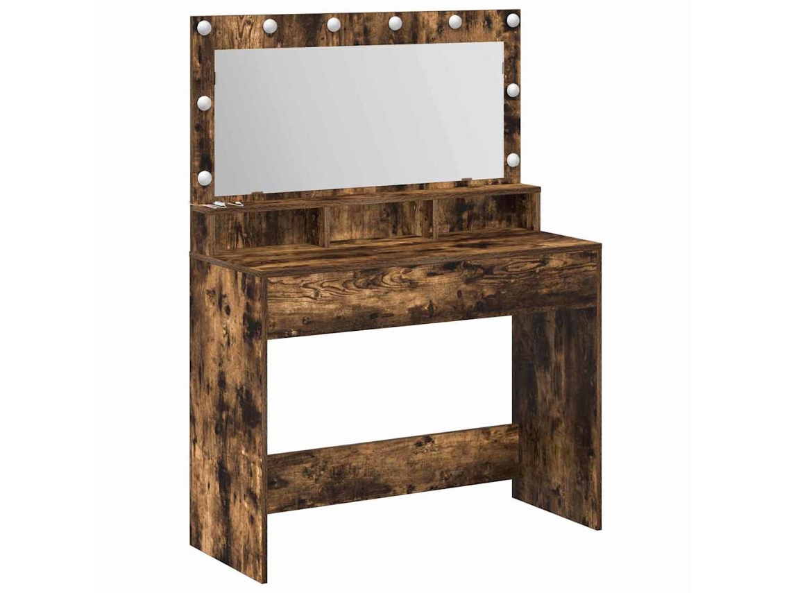 Tocador con espejo, roble ahumado, 100x41x135 cm, MAISON EXCLUSIVE