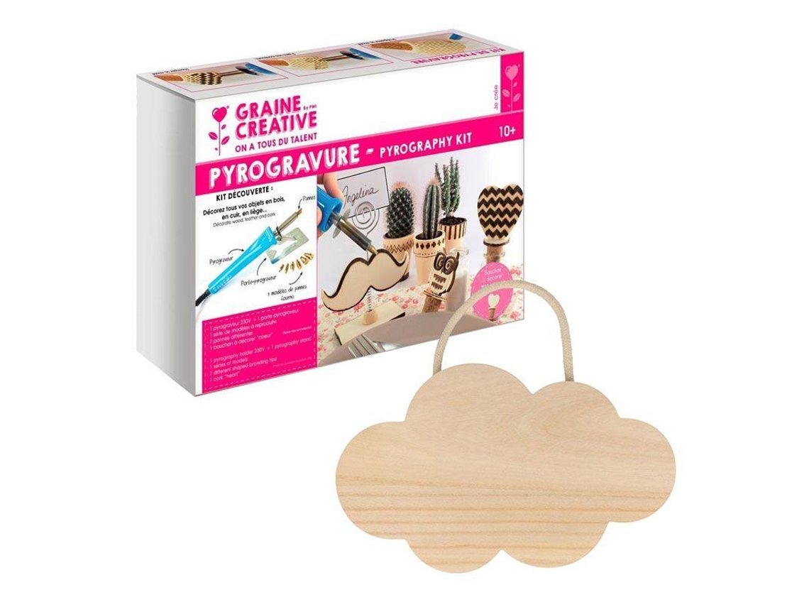 Caja de pirograbado nube de madera para colgar 25 cm YOUDOIT