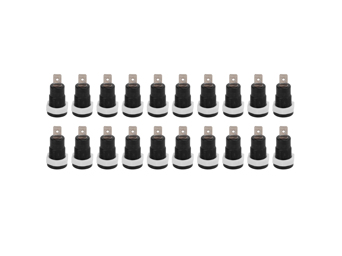 20 Piezas Conector Hembra De Socket Plátano 4mm Latón Terminal Para Barcos Rv Camiones Negro