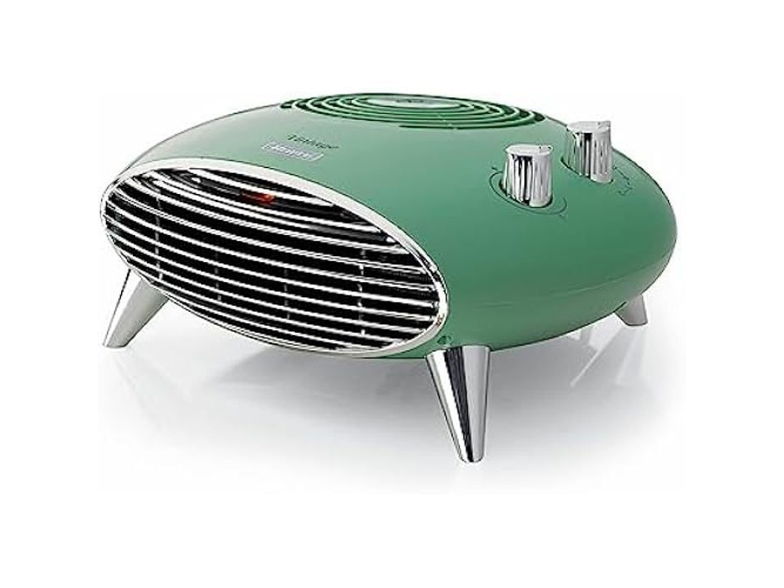 Calentador de sobremesa Ariete 8211 de 2000 W, termostato silencioso, rejilla y patas cromadas, color verde