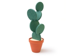 7 Posavasos Redondos De Cactus Verdes Con Soporte, Impermeables Y Decorativos.