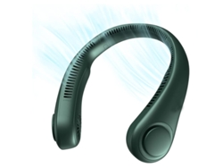 Ventilador de cuello portátil, recargable, sin aspas, manos libres, 3 velocidades, verde Yizhood