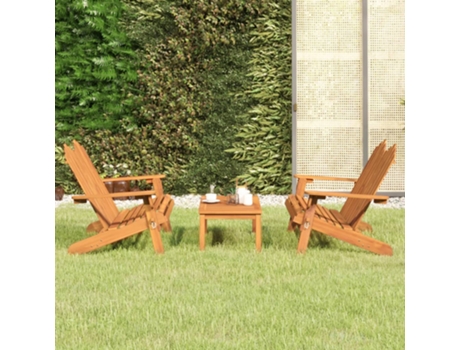 Conjunto 3 de muebles de jardín Adirondack VIDAXL madera acacia