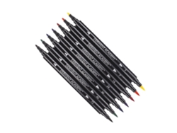 Caixa Marcadores 2 Pontas Pincel Derwent Academy 8 Cores