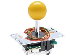 Joystick Arcade Amarillo Original - Ajustable De 4 Y 8 Pines, Compatible Con Catz Mad Sf4 Tournament