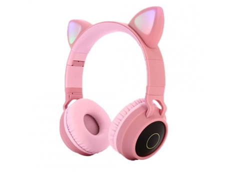 Auriculares Bluetooth 5.0 Vel Cute con soporte de luz de micrófono LED Radio Fm/Tarjeta TF/Entrada auxiliar para teléfonos inteligentes Pc Tablet R...
