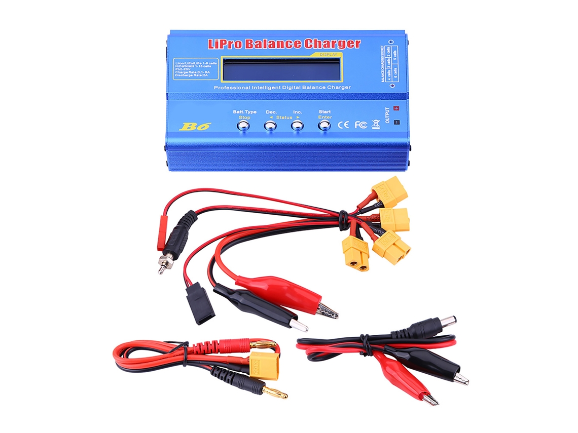Cargador Digital Balanceado De Baterías Lipo Rc Con Cables De Conector Xt60 Y Accesorio Para Control Remoto.