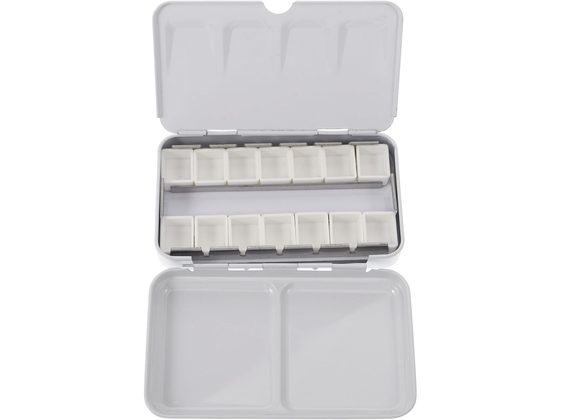 Caja De Acuarelas Metálica Portátil Con 14 Compartimentos Extraíbles, Paleta De Pintura