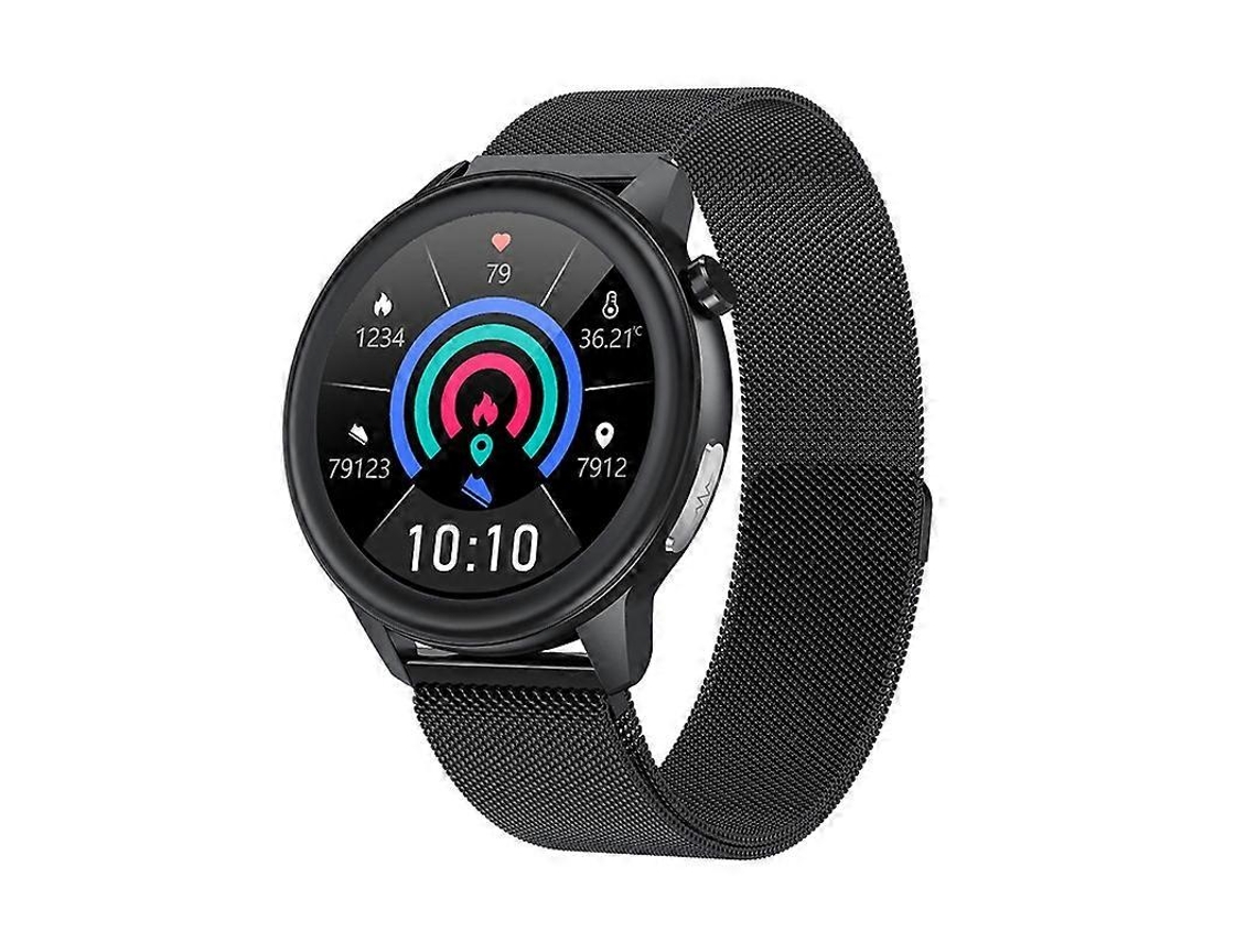 Reloj inteligente Loaniy E80 de 1,3 pulgadas con detección de frecuencia cardíaca, color acero negro Ly Ebike
