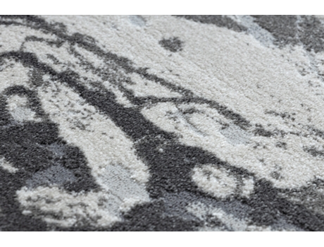 Alfombra Noble Moderna 9962 65 Mármol, Roca - Structural Dos Niveles de Vellón Crema / Gris (80 x 150 cm)