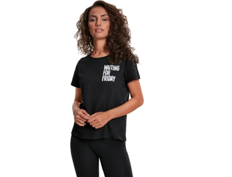 Camiseta MISTER TEE waiting for friday box Mujer (S - Negro)