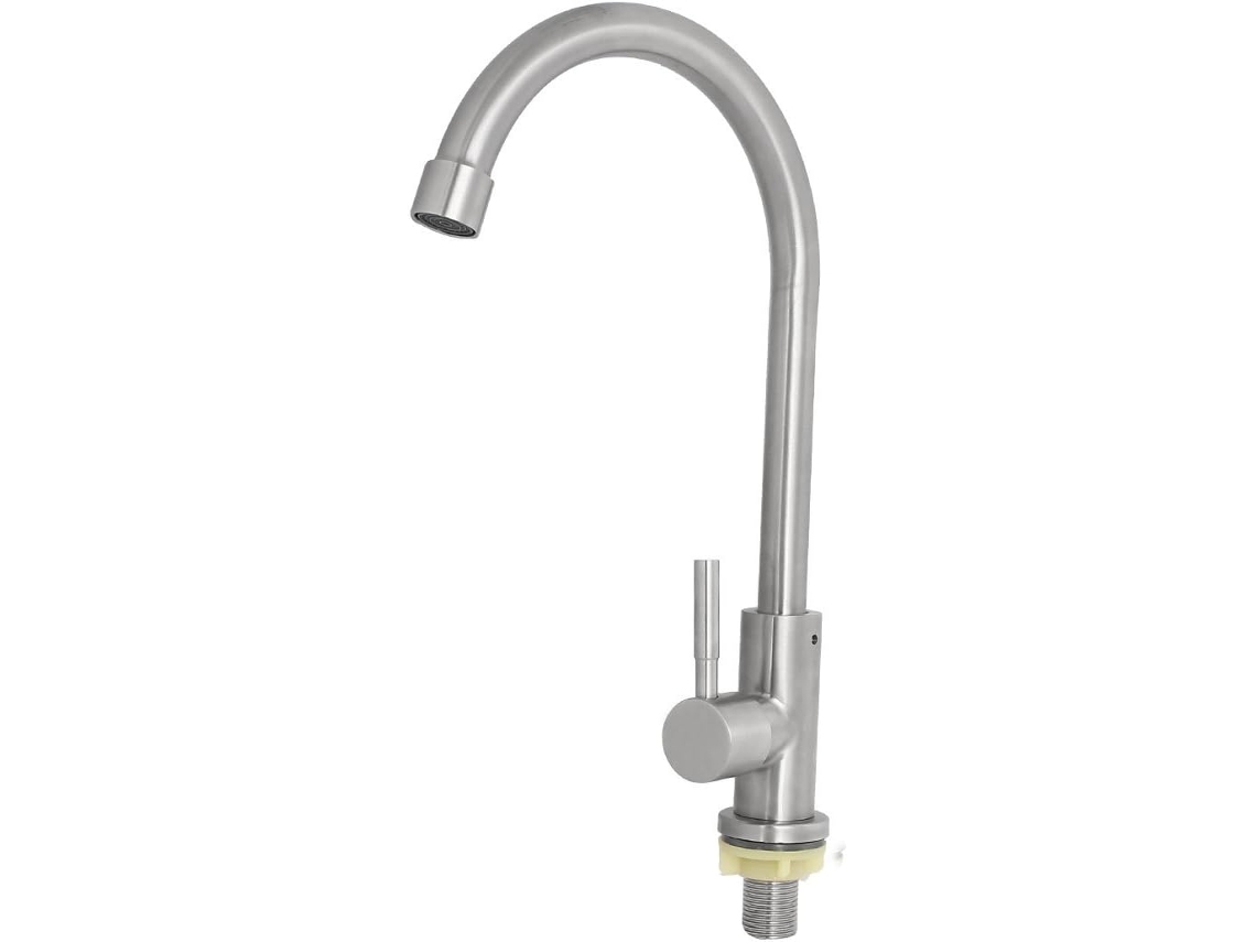 Grifo De Lavabo Giratorio De Un Solo Orificio De Acero Inoxidable 304 Con Montaje De 1/2 Bsp