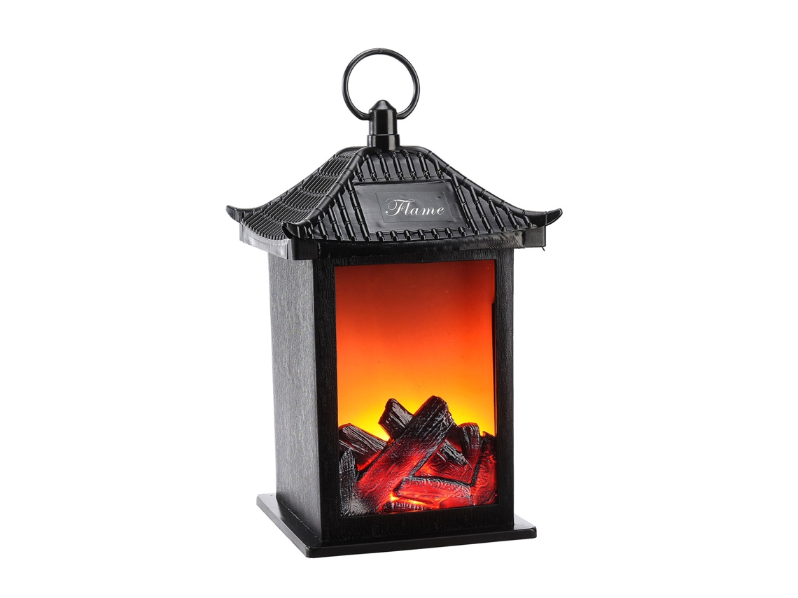 Lámpara de viento tipo chimenea eléctrica con batería mínima