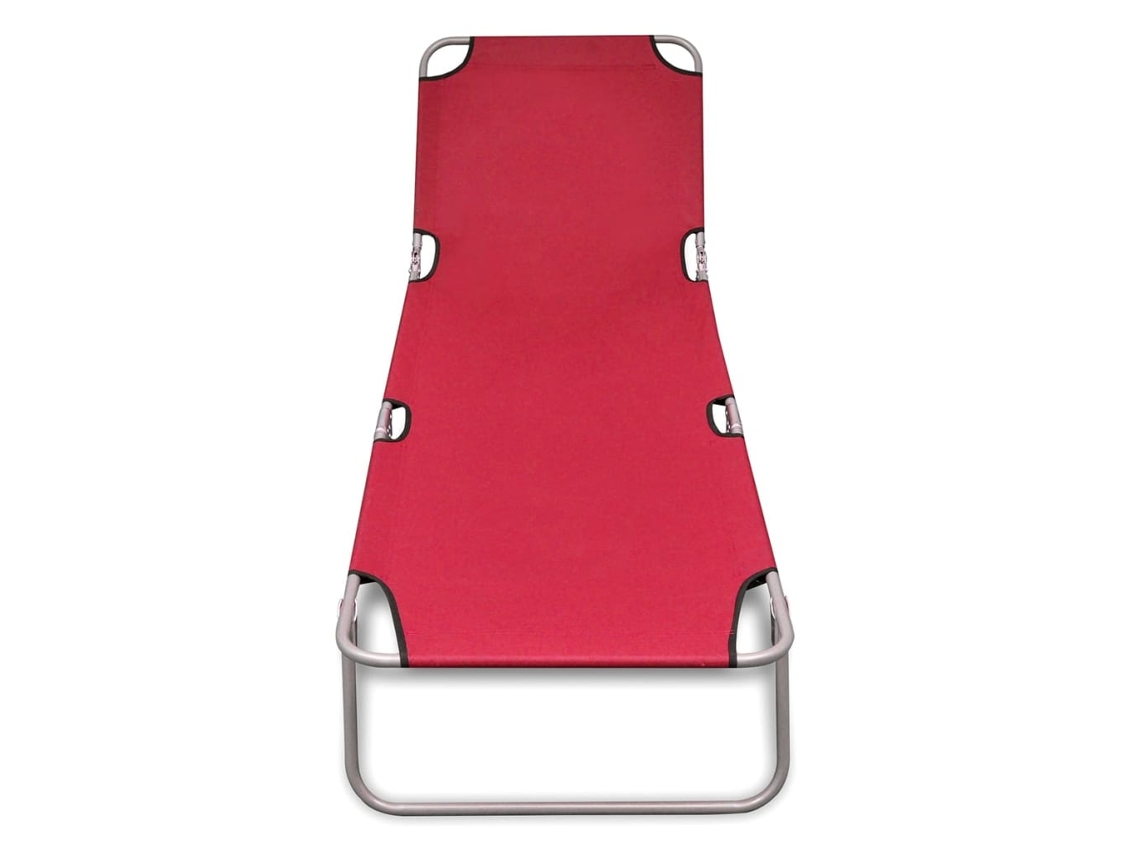 Maison Exclusive - Chaise longue plegable, acero con recubrimiento en polvo, color rojo