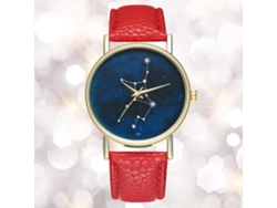 Reloj De Cuarzo Con Correa De Cuero Pu Zhoulianfa Unisex Rojo