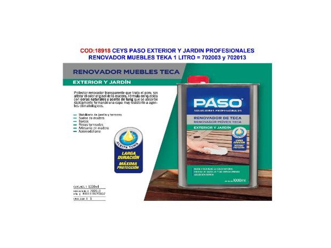 Ceys paso ext.y jardin renovador mueble teca 1 lt 702003-702013