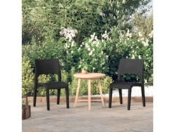 Sillas de jardín (2 unidades), polipropileno antracita, DKD Home Decor