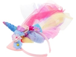 Tiara De Unicórnio, Lindamente Decorada Em Plástico E Tecido, Véu De Cabelo Antiderrapante Para Meninas.