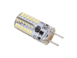 Bombilla de silicona 2026 de 48 LED, 3 W, 300 lm, Gy6.35, bipin, AC12V para lámpara de techo o araña (blanco frío 6000-6500 K).