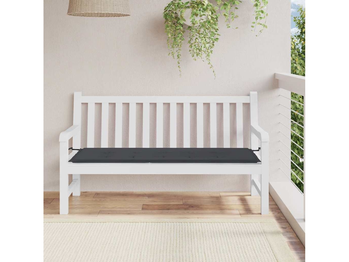 Cojín De Banco De Jardín Tela Oxford Negro 150x50x4 Cm