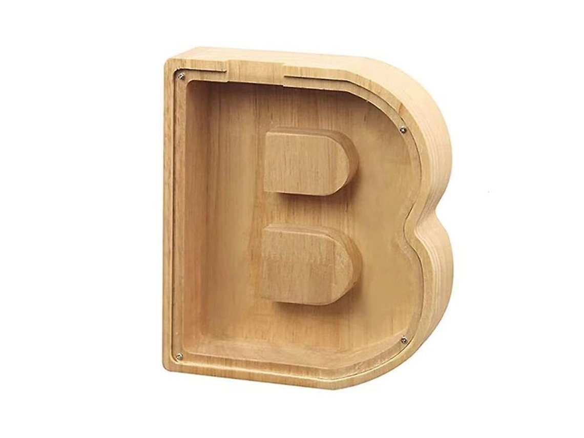 2026-hucha De Letra De Madera Xbi Para Guardar Monedas 19x21x3.6cm 280g B