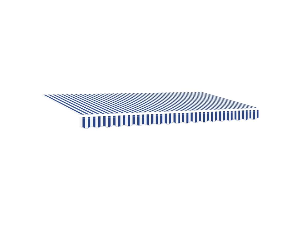 Maison Exclusive - Toldo Retráctil Rayado Manual Azul 350 X 200 Cm Tela