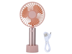 Mini ventilador portátil recargable por USB, blanco, ajustable.