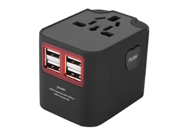 Adaptador Universal De Viaje Con 4 Usb 3.5a, Enchufes Y Tomacorrientes Convertidor Para Viajes
