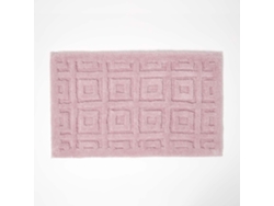 Homescapes Tufted Tile Pink Bath Mat Cotton Blend 50 X 80 Cm