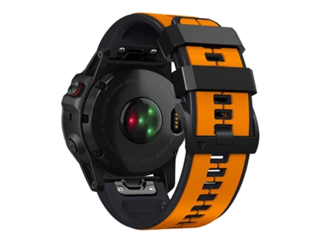 Correa de Silicona dos colores 26mm para Garmin Tactix 7 Pro/Fenix 7X/Fenix 6X Pro - naranja/negro