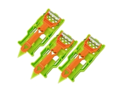 Cortador de cocina 3 en 1, pelador multifuncional y rallador juliana para frutas y verduras.