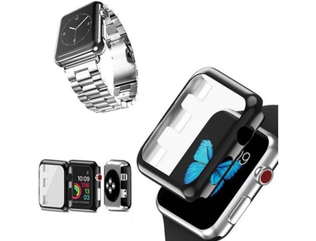 Kit Correa Acero Stainless, y Funda Antiimpacto APPLE Watch Series 7 - 41mm PHONECARE Gris