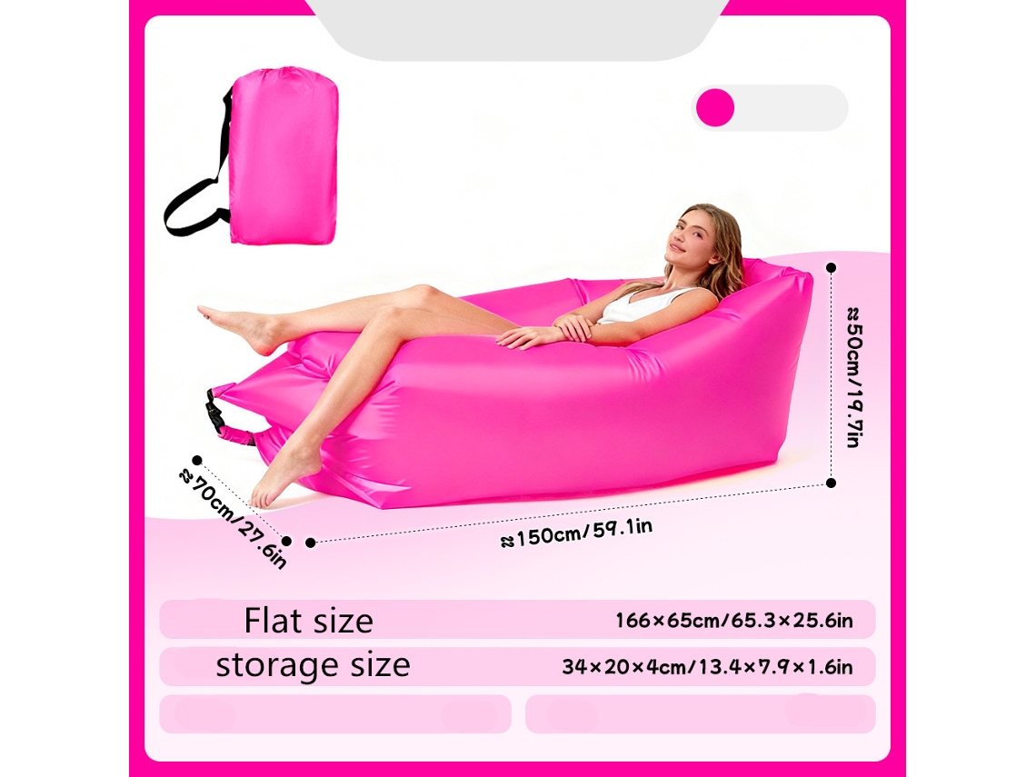 Sofá inflable portátil para exteriores Digitallab (fucsia)