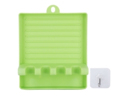 Soporte Multifuncional Para Tapas De Ollas Y Utensilios De Cocina Con Gancho Colgante Verde.