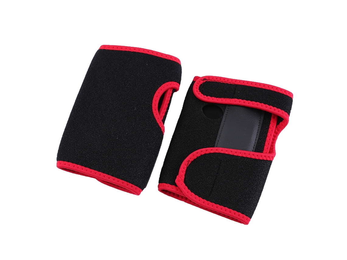 Guantes deportivos de soporte para muñecas y palmas, vendaje para levantamiento de pesas, protector de manos (negro y rojo L)